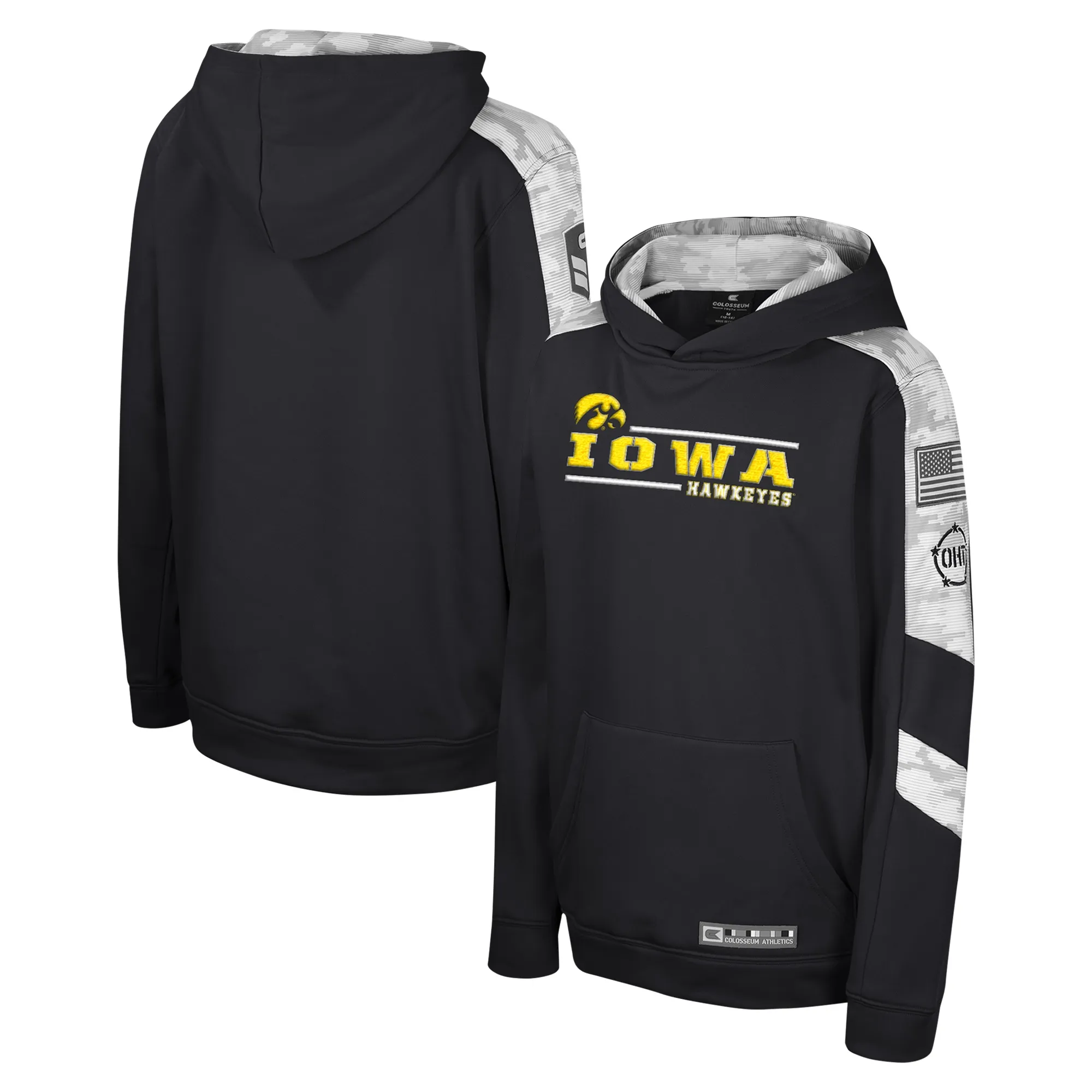 Lids Youth Colosseum Black Iowa Hawkeyes OHT Military Appreciation Cyclone Digital Camo Pullover Hoodie
